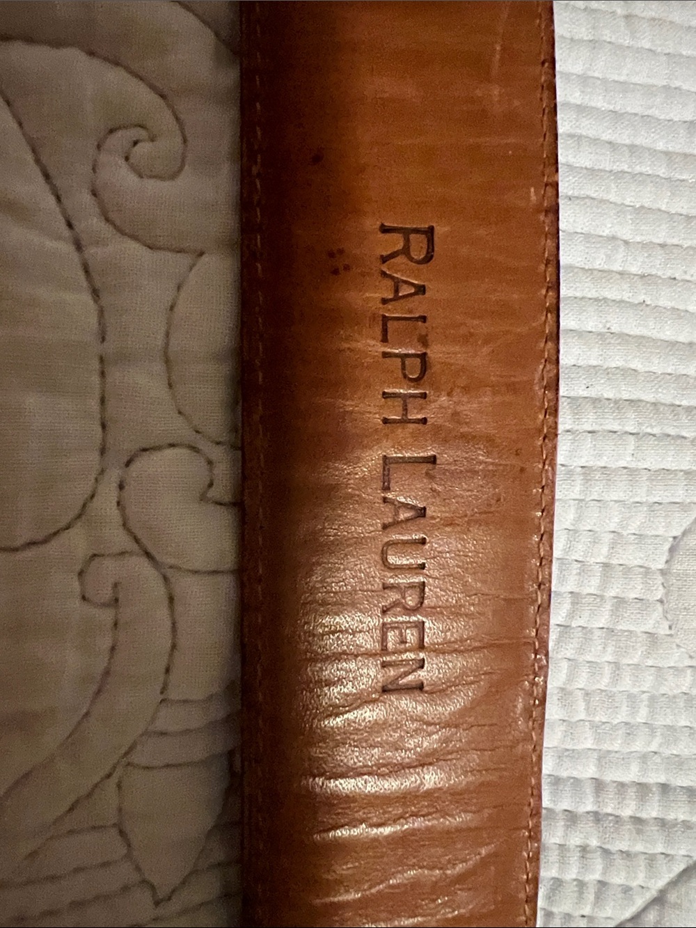 Vintage 1990s Ralph Lauren Black Croc-Embossed Women’s Leather Belt - Picture 3 of 4